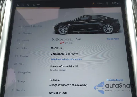 2013 Tesla Model S Performance из США, поврежденный, VIN 5YJSA1DP6DFP13074